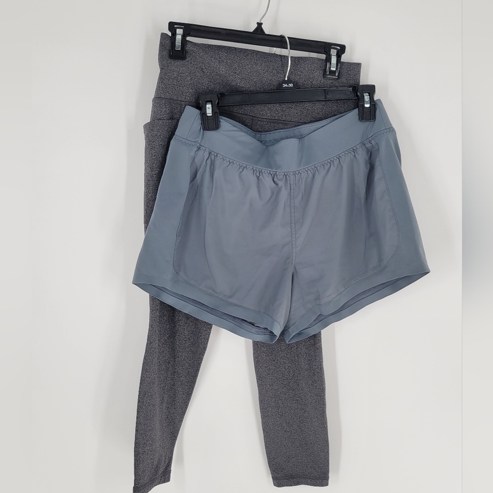 Athleta leggings and shorts Size M‎ (set of 2) gray